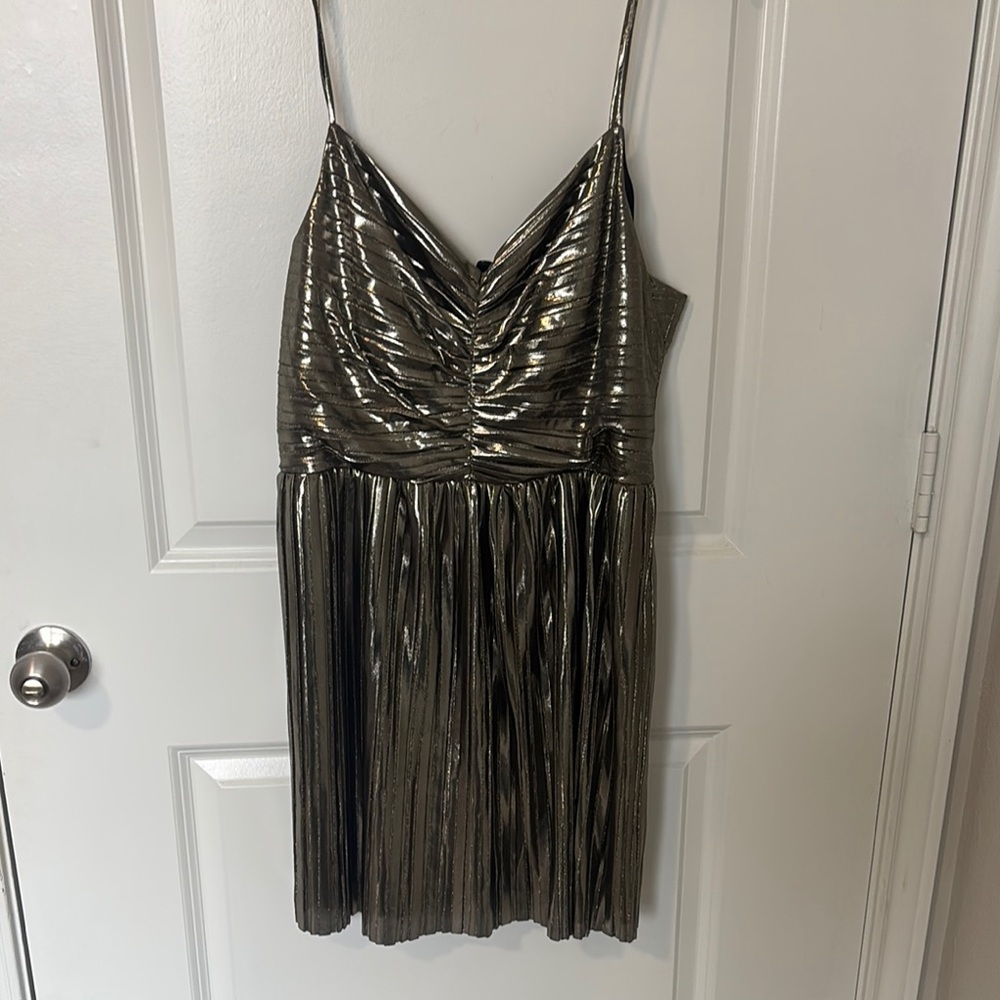 MICHAEL Michael Kors Gold Spaghetti Strap Mini Dress